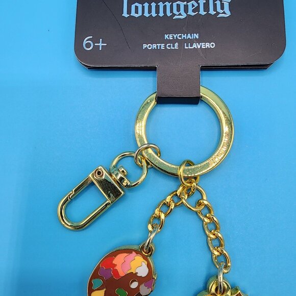 Loungefly Disney Tangled Rapunzel Pascal Paint Fall Autumn Keychain Charm NEW - Picture 5 of 12